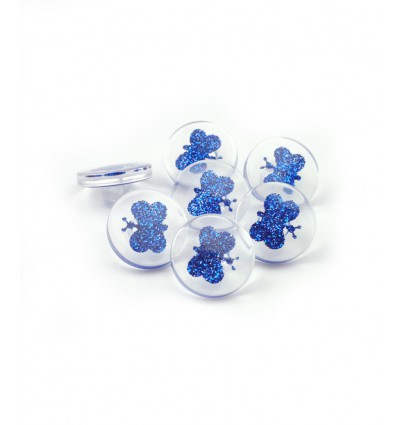 Bouton papillon à paillettes
