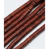6mm - Chapelet perles rondelles Heishi en Howlite - marron