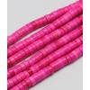 6mm - Chapelet perles rondelles Heishi en Howlite - fuchsia
