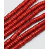6mm - Chapelet perles rondelles Heishi en Howlite - bordeaux