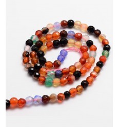 Chapelet pierre - agate teintée 4mm