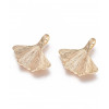 Pendentif feuille de ginko doré à l'or fin