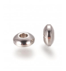 Perles ronde et plate inoxydables (10pcs)