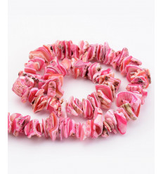 Chapelet coquillage chips - corail