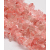 Chapelet pierre chips - quartz rose foncé