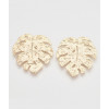 Pendentif feuille de monstera martelée plaquée or