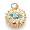 Pendentif gros oeil + zircon doré à l'or fin