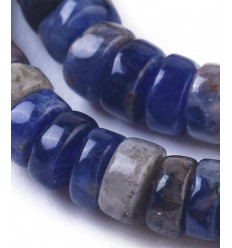 Chapelet Heishi en pierre sodalite 5mm