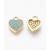 Pendentif coeur + zircon bleu