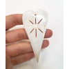 Pendentif nacre gros coeur + étoile gravée