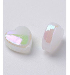 Perle coeur irisé