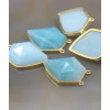 Pendentif gemme polygone en amazonite