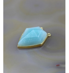 Pendentif gemme polygone en amazonite