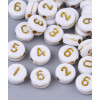 Perles alphabet - chiffre doré