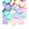 Lot de perles en acrylique "petits coeurs multicolores 8mm"