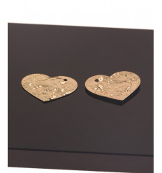Pendentif coeur extra fin feuille martelée