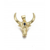 Pendentif tête de buffle doré à l'or fin