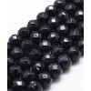 8mm - Chapelet pierre - gold stone bleu synthétique