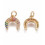Pendentif mini corne avec zircons multicolores
