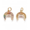 Pendentif mini corne avec zircons multicolores