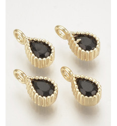 Pendentif goutte zircon noir