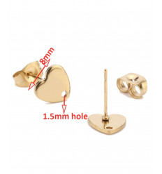 Support rond ondulé brossé pour boucles d'oreilles (2pcs)