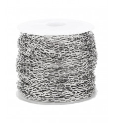 Chaine acier inoxydable - minis mailles rectangles