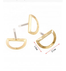 Support rond ondulé brossé pour boucles d'oreilles (2pcs)
