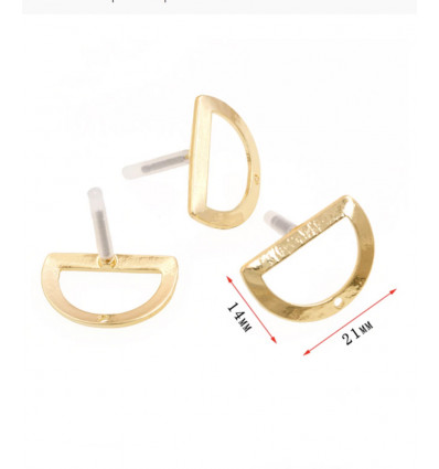 Support rond ondulé brossé pour boucles d'oreilles (2pcs)