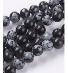 8mm - Chapelet pierre - obsidienne