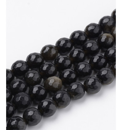 8mm - Chapelet pierre - obsidienne