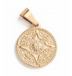 Pendentif oeil articulé + zircon vert