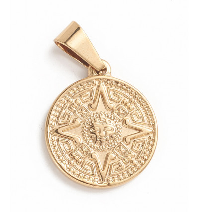 Pendentif oeil articulé + zircon vert