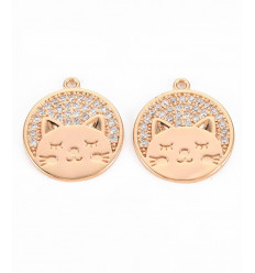 Pendentif oeil articulé + zircon vert