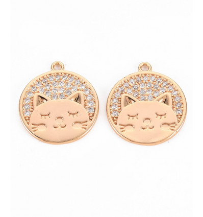 Pendentif oeil articulé + zircon vert