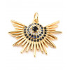 Pendentif oeil articulé + zircon vert