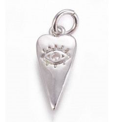 Pendentif oeil articulé + zircon vert
