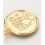Pendentif médaille doré à l'or fin + lune en zircon
