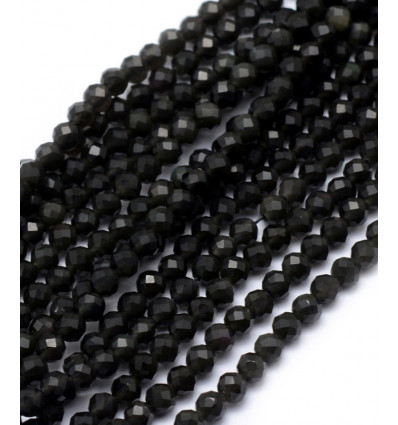 8mm - Chapelet pierre - obsidienne