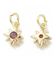 Pendentif oeil articulé + zircon vert