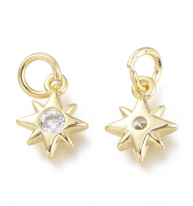 Pendentif oeil articulé + zircon vert