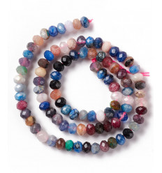 6mm - Pierre naturelle agate indienne - chapelet rondelles ovales