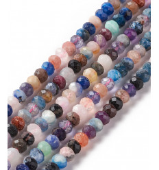 6mm - Pierre naturelle agate indienne - chapelet rondelles ovales
