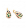 Pendentif petite goutte avec 11 zircons multicolores