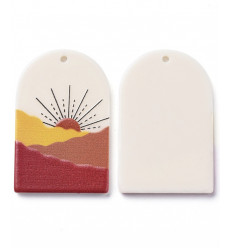 Pendentif Mantra vertical "BONHEUR/COURAGE"