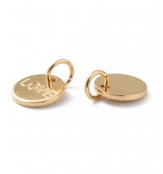 Pendentif médaille gravée "LOVE"