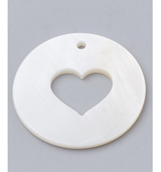 Pendentif nacre gros coeur