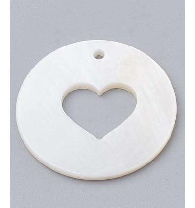 Pendentif nacre gros coeur