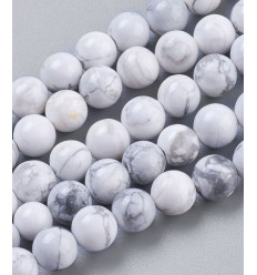8mm - Chapelet pierre - Howlite blanche