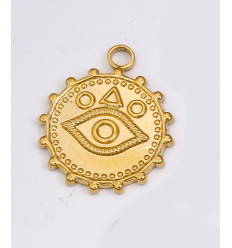 Pendentif pastille inoxydable poinçonnée